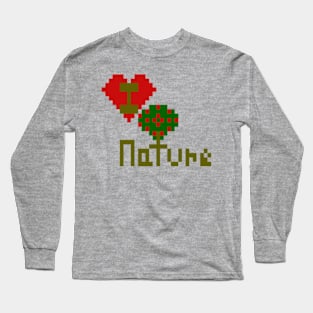 I Love Nature Pixelart Long Sleeve T-Shirt